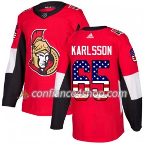 Adidas Maillot de Hockey Ottawa Senators Erik Karlsson 65 2017-2018 Rouge USA Flag Fashion Authentic - Homme